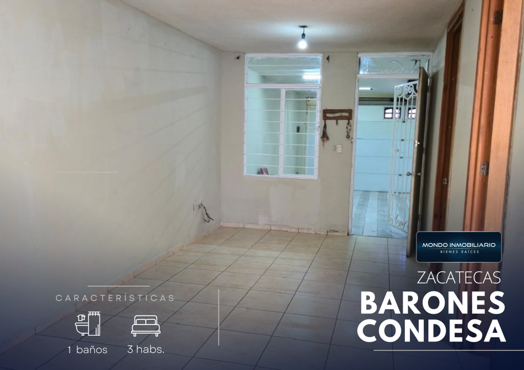 CASA VENTA ZACATECAS AV SEGUNDA DE LOS BARONES - Mondo Inmobiliario