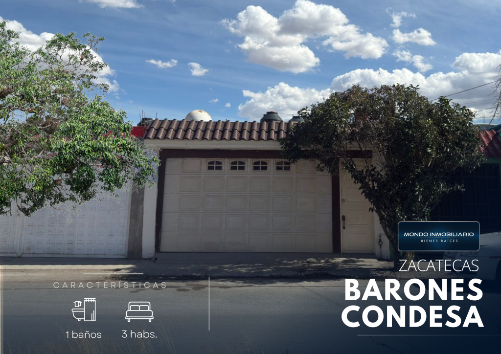 CASA VENTA ZACATECAS AV SEGUNDA DE LOS BARONES