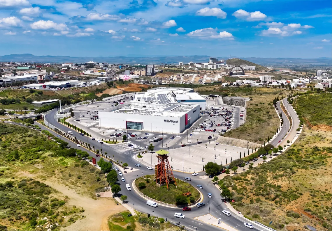 Vista aérea de Ciudad Argentum junto a Galerías