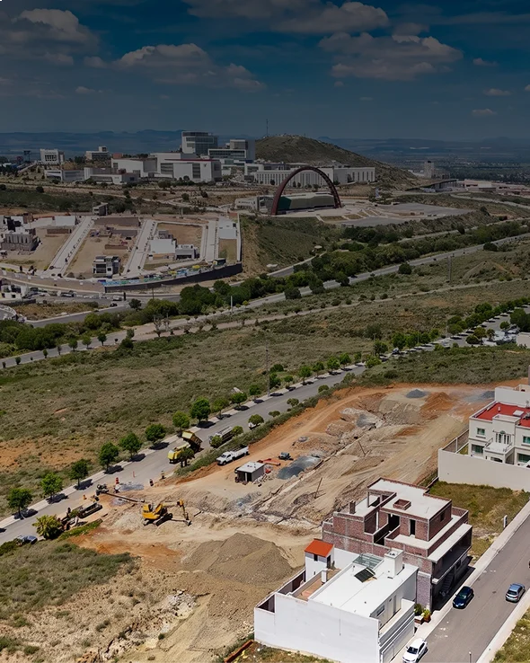 Vista aérea del desarrollo Circuito Corporativo en Zacatecas